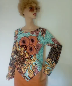 Bliss Ankara back zipper closure free style bell sleeve